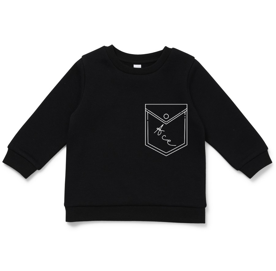 FAUX POCKET NAME SWEATSHIRT