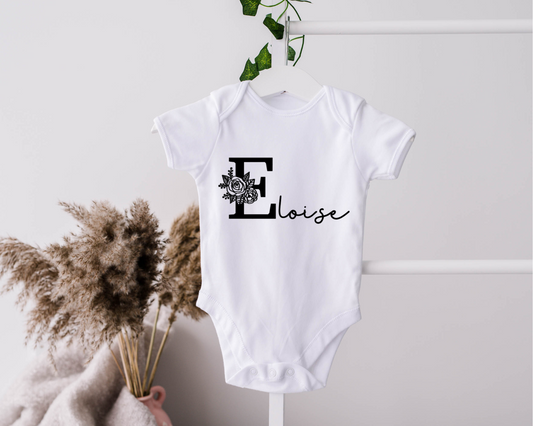 FLORAL INITIAL BODYSUIT